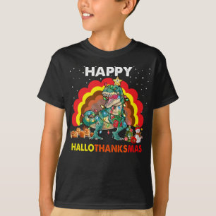 Happy Hallothanksmas Christmas shirt for kids boys