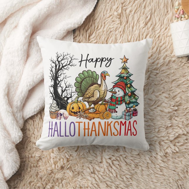 Happy Hallothanksmas Clipart Cushion (Blanket)