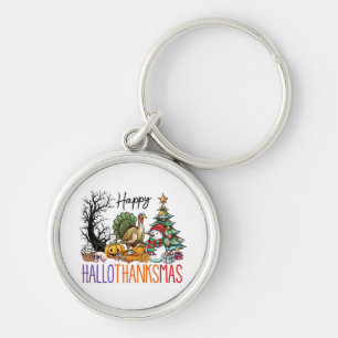 Happy Hallothanksmas Clipart Key Ring