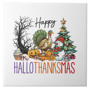 Happy Hallothanksmas Clipart Tile