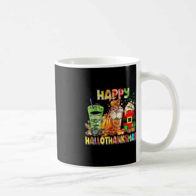 Happy Hallothanksmas Coffee Halloween Thanksgiving Coffee Mug (Right)