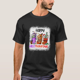 Happy Hallothanksmas Coffee Latte Halloween Thanks T-Shirt