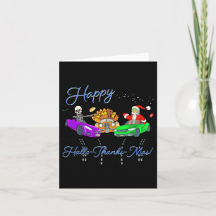 Happy Hallothanksmas Crashing Christmas Fun Holida Card