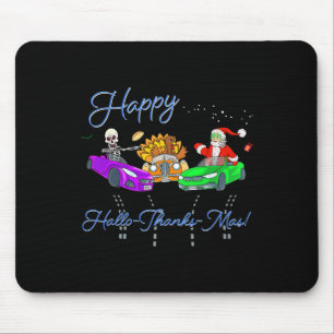Happy Hallothanksmas Crashing Christmas Fun Holida Mouse Mat
