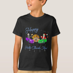 Happy Hallothanksmas Crashing Christmas Fun Holida T-Shirt