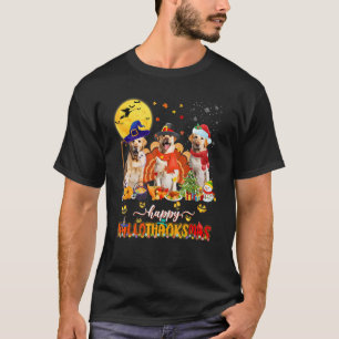 Happy Hallothanksmas Cute Labrador Wizard Hat Turk T-Shirt
