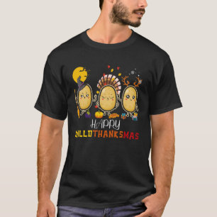 Happy Hallothanksmas Cute Spud Potato Halloween xm T-Shirt
