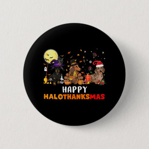 Happy Hallothanksmas Dachshund Dog Lover Halloween 6 Cm Round Badge