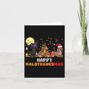 Happy Hallothanksmas Dachshund Dog Lover Halloween Card