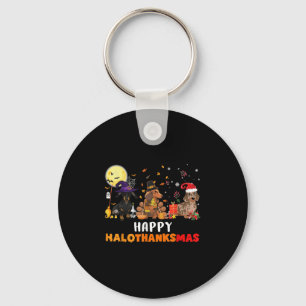 Happy Hallothanksmas Dachshund Dog Lover Halloween Key Ring