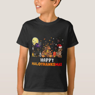 Happy Hallothanksmas Dachshund Dog Lover Halloween T-Shirt