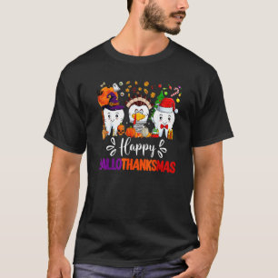 Happy HalloThanksMas Dental Boo Crew Dentist Assis T-Shirt
