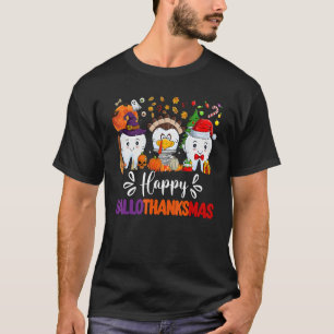 Happy HalloThanksMas Dental Boo Crew Dentist Assis T-Shirt