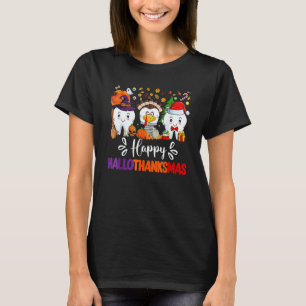 Happy HalloThanksMas Dental Boo Crew Dentist Assis T-Shirt