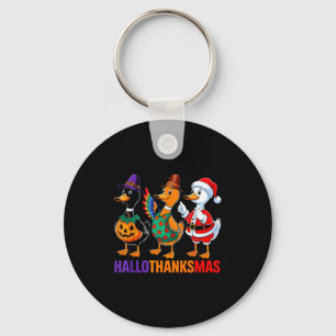 Happy Hallothanksmas Duck Lover Halloween Merry Ch Key Ring