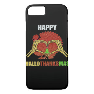 Happy Hallothanksmas Fun Holiday Season Mashup iPhone 8/7 Case