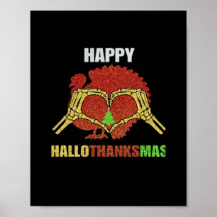 Happy Hallothanksmas Fun Holiday Season Mashup Poster
