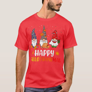 Happy Hallothanksmas Funny Dwaft Celebration  T-Shirt