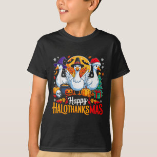 Happy Hallothanksmas Funny Goose Animal Lovers Own T-Shirt