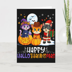 Happy Hallothanksmas Funny Halloween Thanksgiving Card