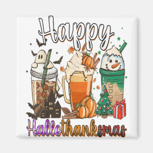 Happy Hallothanksmas Funny Halloween Thanksgiving Magnet