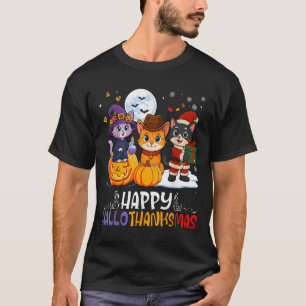 Happy Hallothanksmas Funny Halloween Thanksgiving  T-Shirt