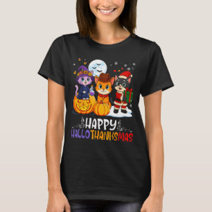 Happy Hallothanksmas Funny Halloween Thanksgiving T-Shirt