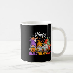 Happy Hallothanksmas Gnome Halloween Thanksgiving Coffee Mug