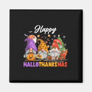 Happy Hallothanksmas Gnome Halloween Thanksgiving Magnet