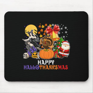 HAPPY HALLOTHANKSMAS GNOME Halloween Thanksgiving  Mouse Mat