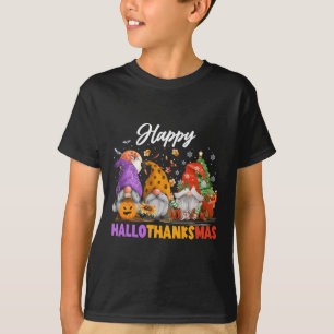 Happy Hallothanksmas Gnome Halloween Thanksgiving  T-Shirt