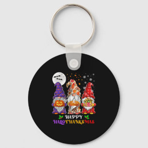 Happy Hallothanksmas Gnome Lover Halloween Thanksg Key Ring