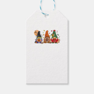 Happy Hallothanksmas Gnomes Halloween Thanksgiving Gift Tags