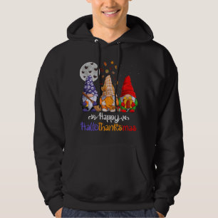 Happy HalloThanksMas Gnomes Halloween Thanksgiving Hoodie