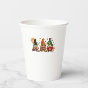 Happy Hallothanksmas Gnomes Halloween Thanksgiving Paper Cups