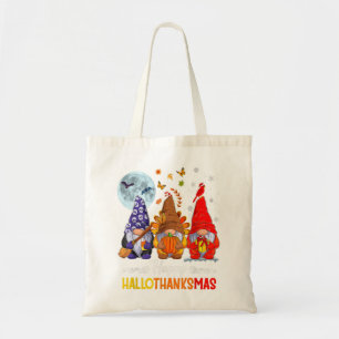 Happy Hallothanksmas Gnomes Halloween Thanksgiving Tote Bag