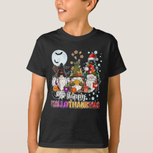Happy Hallothanksmas Gnomes Lover Funny Halloween T-Shirt
