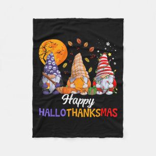 Happy Hallothanksmas Gnomes Lover Halloween Merry  Fleece Blanket