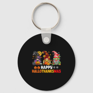 Happy Hallothanksmas Gnomes Lover Halloween Merry  Key Ring