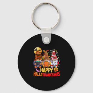 Happy Hallothanksmas Gnomes Lover Halloween Merry Key Ring