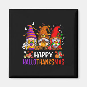 Happy Hallothanksmas Gnomes Lover Halloween Merry Magnet