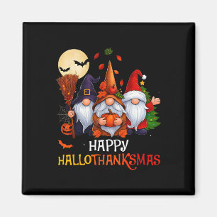 Happy Hallothanksmas Gnomes Lover Halloween Merry Magnet