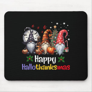 Happy Hallothanksmas Gnomes Lover Halloween Merry Mouse Mat