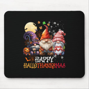 Happy Hallothanksmas Gnomes Lover Halloween Merry Mouse Mat