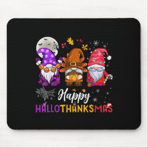 Happy Hallothanksmas Gnomes Lover Halloween Merry Mouse Mat