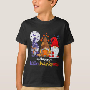 Happy Hallothanksmas Gnomes Lover Halloween Merry T-Shirt