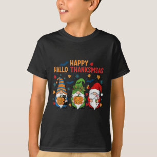 Happy Hallothanksmas Gnomes Lover Halloween Merry T-Shirt