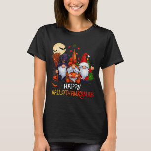 Happy Hallothanksmas Gnomes Lover Halloween Merry T-Shirt