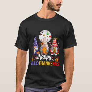 Happy Hallothanksmas Gnomes Lover Halloween Merry  T-Shirt