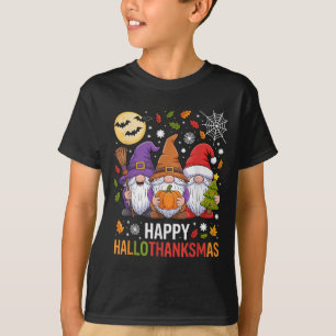 Happy Hallothanksmas Gnomes Lover Halloween Merry T-Shirt